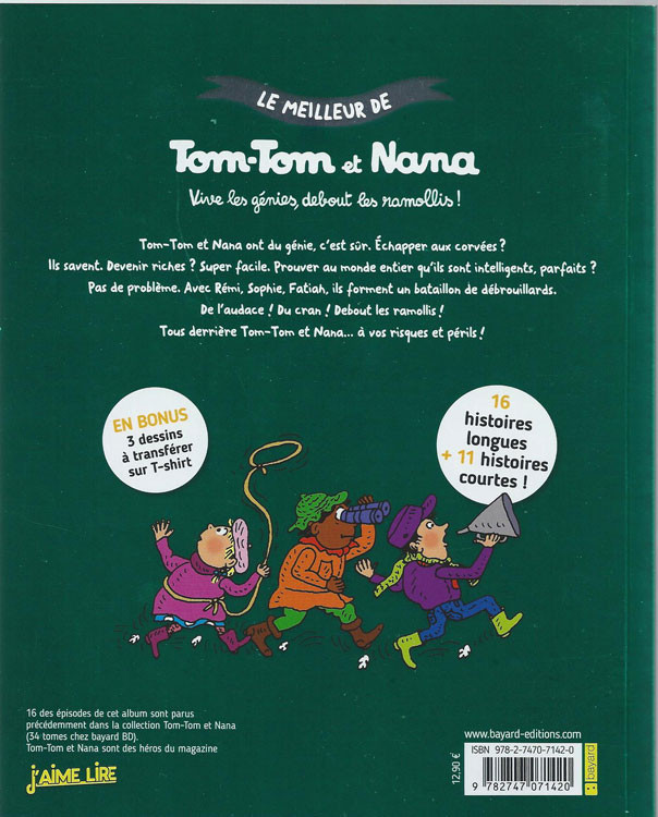 Verso de l'album Le meilleur de Tom-Tom et Nana Tome 7 Vive les génies, debout les ramollis !
