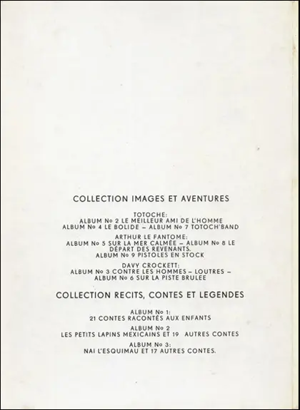 Verso de l'album Arthur le fantôme justicier Vaillant Le départ des revenants
