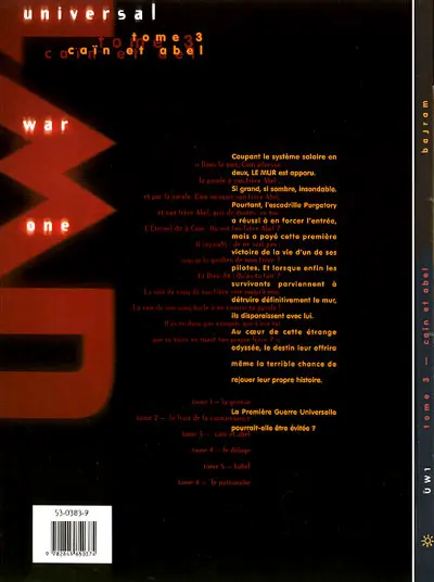 Verso de l'album Universal War One Tome 3 Caïn et Abel