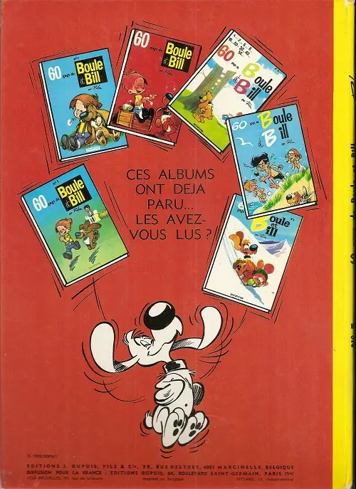 Verso de l'album Boule & Bill Tome 5 60 gags de Boule et Bill