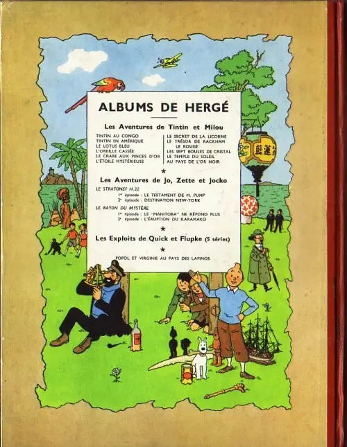Verso de l'album Les Aventures de Jo, Zette et Jocko Tome 1 le testament de M.Pump