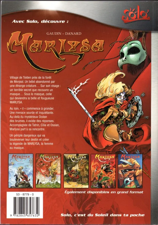 Verso de l'album Marlysa Tome 1 Le masque