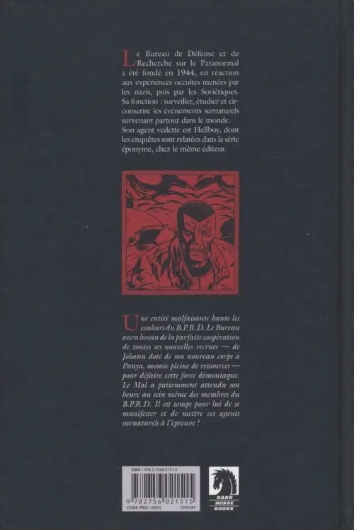 Verso de l'album B.P.R.D. Tome 8 Champ de bataille