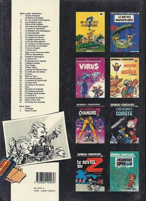 Verso de l'album Spirou et Fantasio Tome 1 4 aventures de Spirou ...et Fantasio