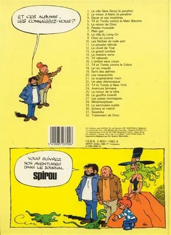 Verso de l'album Tif et Tondu Tome 2 Le trésor d'Alaric