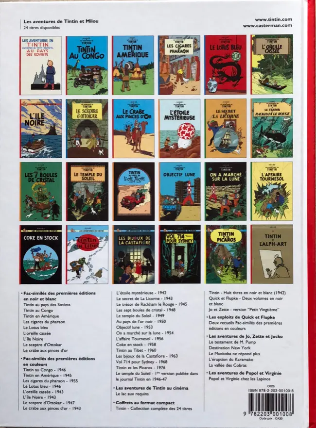 Verso de l'album Tintin Tome 1 Tintin au pays des soviets