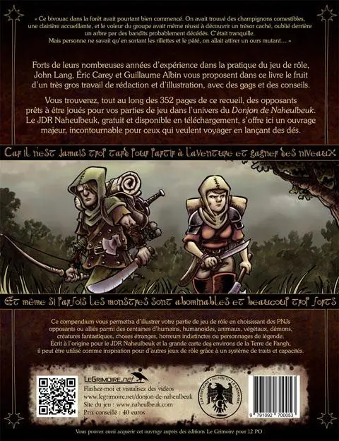 Verso de l'album Le Donjon de Naheulbeuk Grand bestiaire des environs de la terre de Fangh