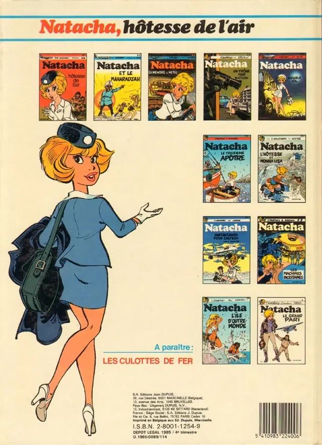 Verso de l'album Natacha Tome 11 Le grand pari