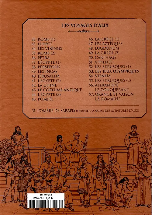 Verso de l'album Alix La collection Tome 53 Les voyages d'Alix - Les jeux olympiques