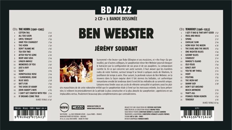 Verso de l'album BD Jazz Ben Webster
