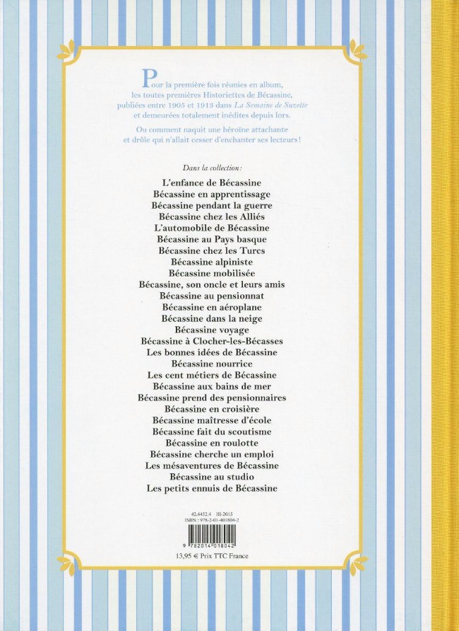 Verso de l'album Bécassine (Les Historiettes) Tome 1 Tome 1 : 1905-1908