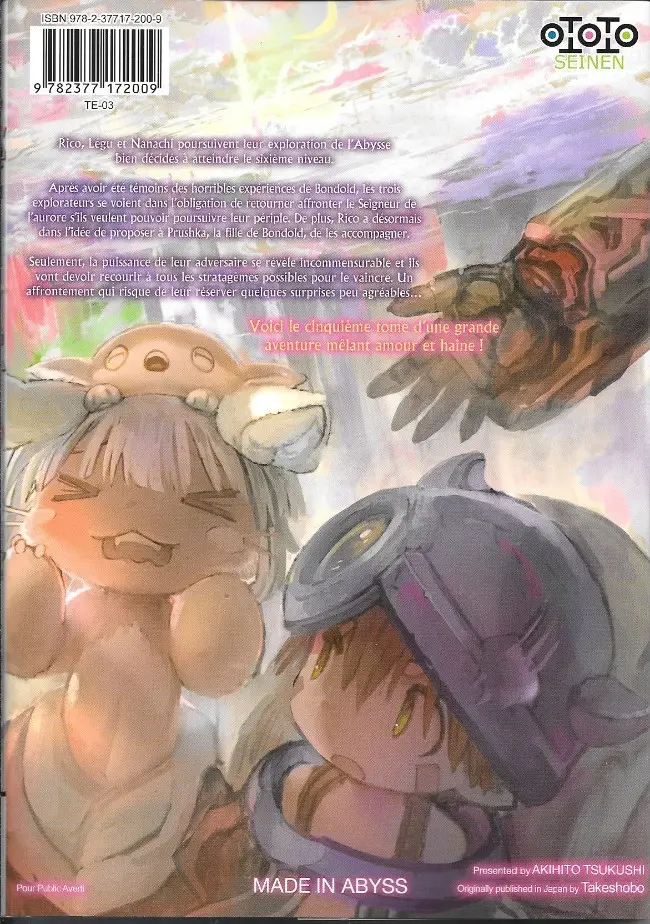 Verso de l'album Made in Abyss 5