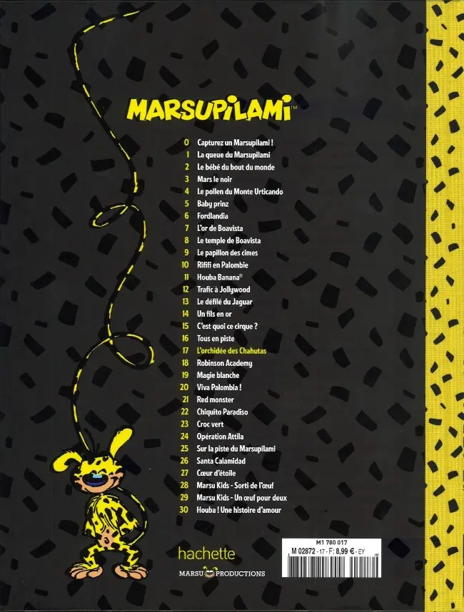 Verso de l'album Marsupilami Tome 17 L'Orchidée des Chahutas