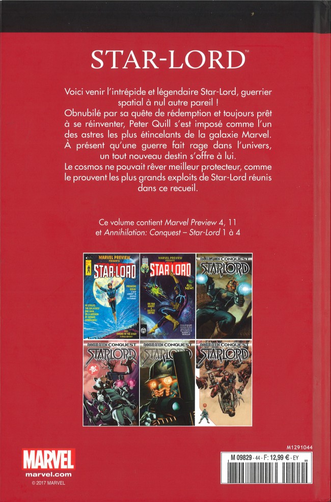 Verso de l'album Marvel Comics : Le meilleur des Super-Héros - La collection Tome 44 Star-Lord