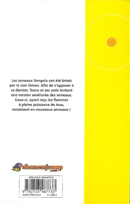 Verso de l'album Mon prof le tueur - Reborn ! 32 Voilà les Vongola contre les Simon !