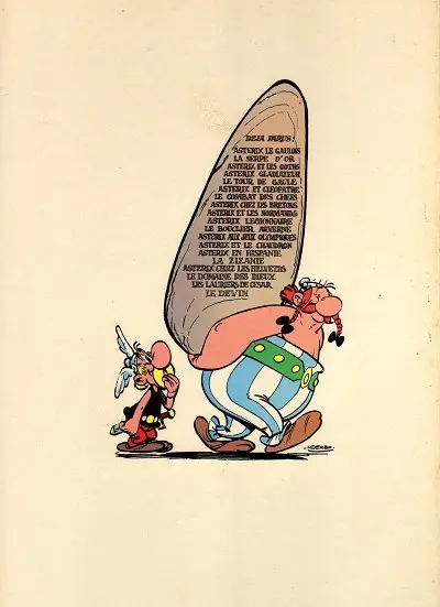 Verso de l'album Astérix Tome 10 Astérix Légionnaire