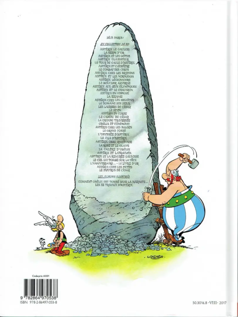 Verso de l'album Astérix Tome 29 La rose et le glaive