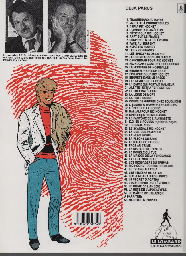 Verso de l'album Ric Hochet Tome 46 Les témoins de Satan