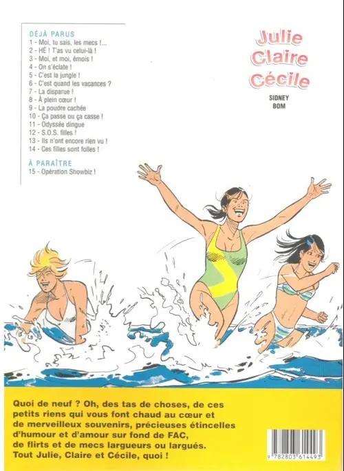 Verso de l'album Julie, Claire, Cécile Tome 12 S.o.s. filles !