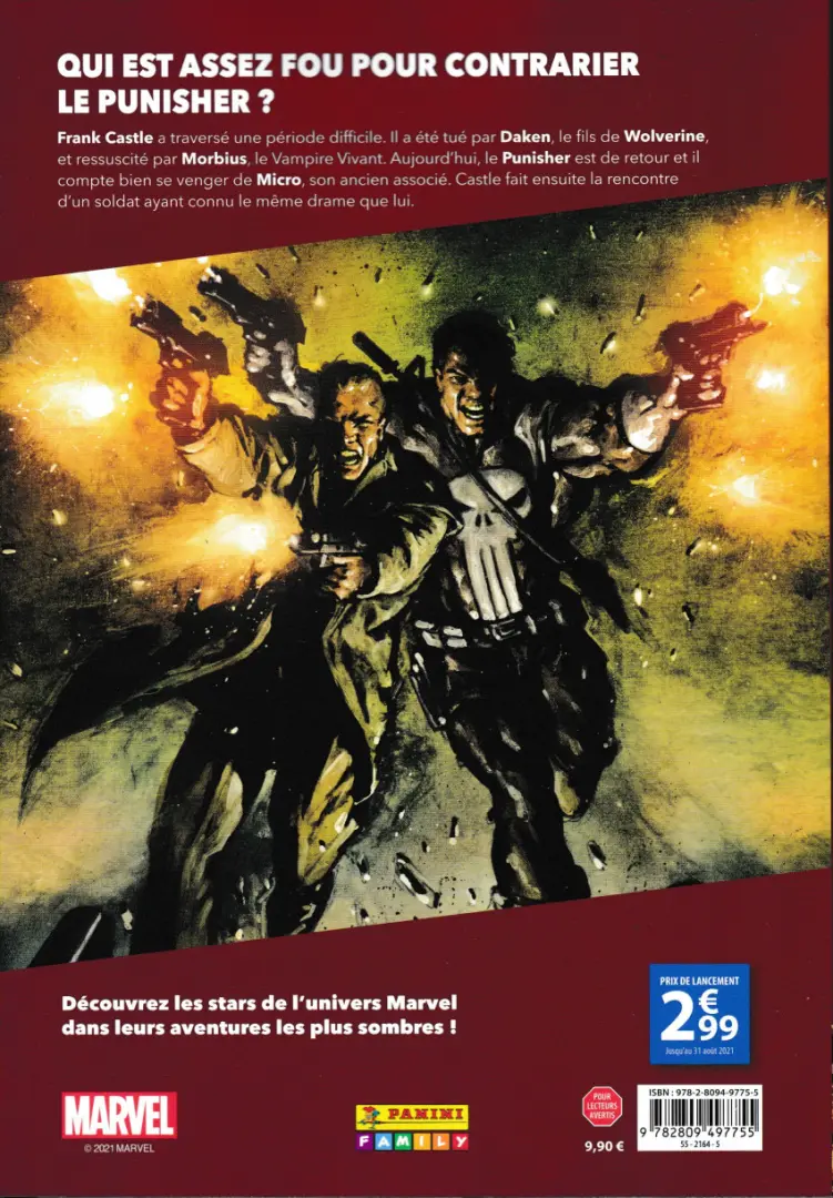 Verso de l'album Marvel - Le côté obscur Tome 7 The Punisher - Cauchemar