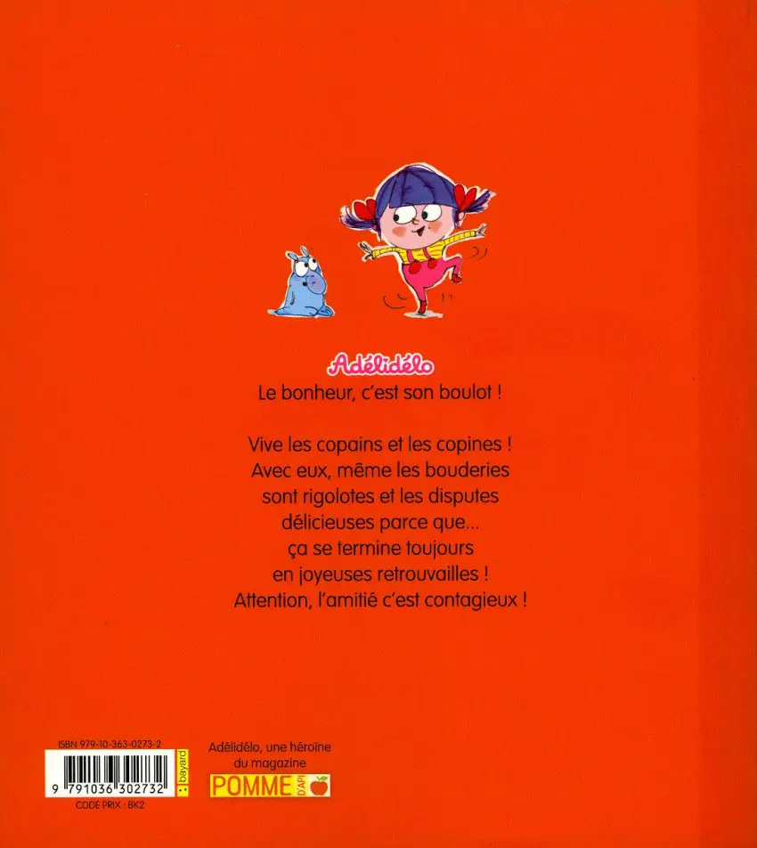 Verso de l'album Adélidélo Tome 5 Copains, copines, je vous aime !