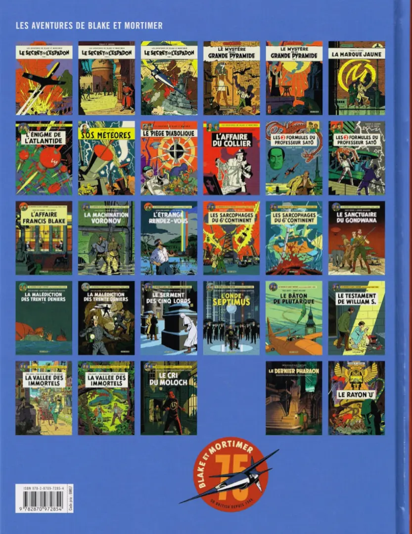 Verso de l'album Blake et Mortimer Tome 28 Le Dernier Espadon