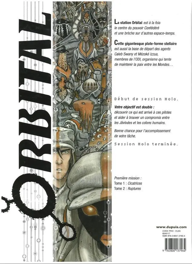 Verso de l'album Orbital Tome 1 Cicatrices