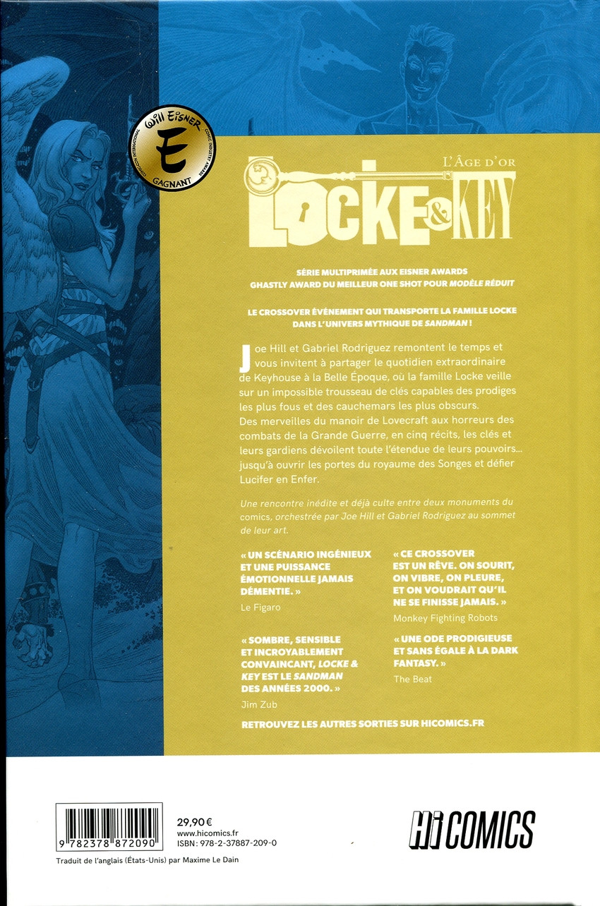 Verso de l'album Locke & Key L'âge d'or