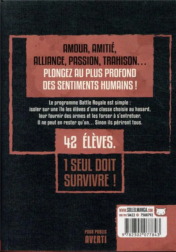 Verso de l'album Battle Royale Ultimate Edition 7