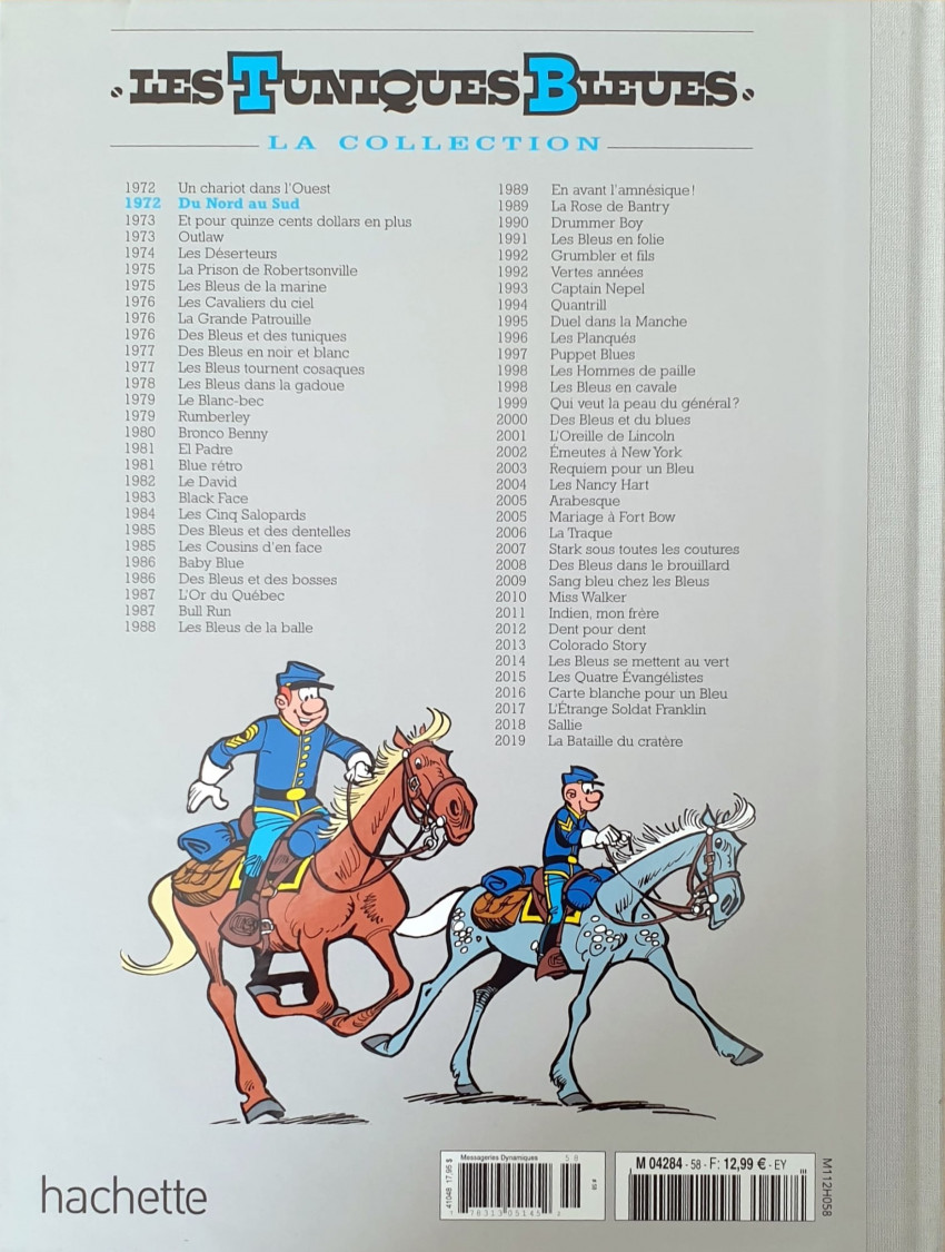 Verso de l'album Les Tuniques Bleues La Collection - Hachette, 2e série Tome 58 Du Nord au Sud