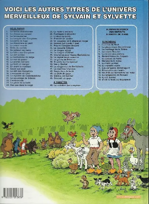Verso de l'album Sylvain et Sylvette Tome 24 Des pas dans la neige