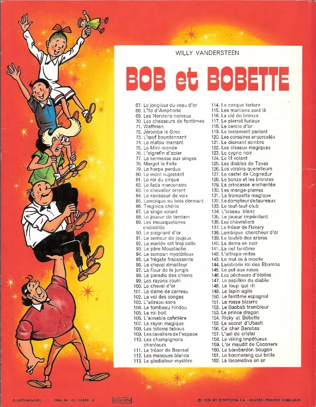 Verso de l'album Bob et Bobette Tome 156 Ce cher Barabas