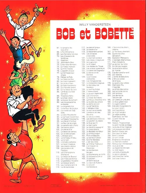 Verso de l'album Bob et Bobette Tome 186 Le doux géant roux