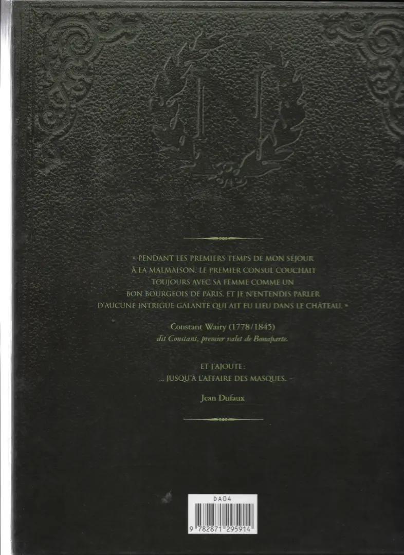 Verso de l'album Double masque Tome 1 La Torpille