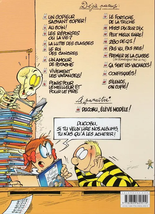 Verso de l'album L'Élève Ducobu Tome 15 Ça sent les vacances !
