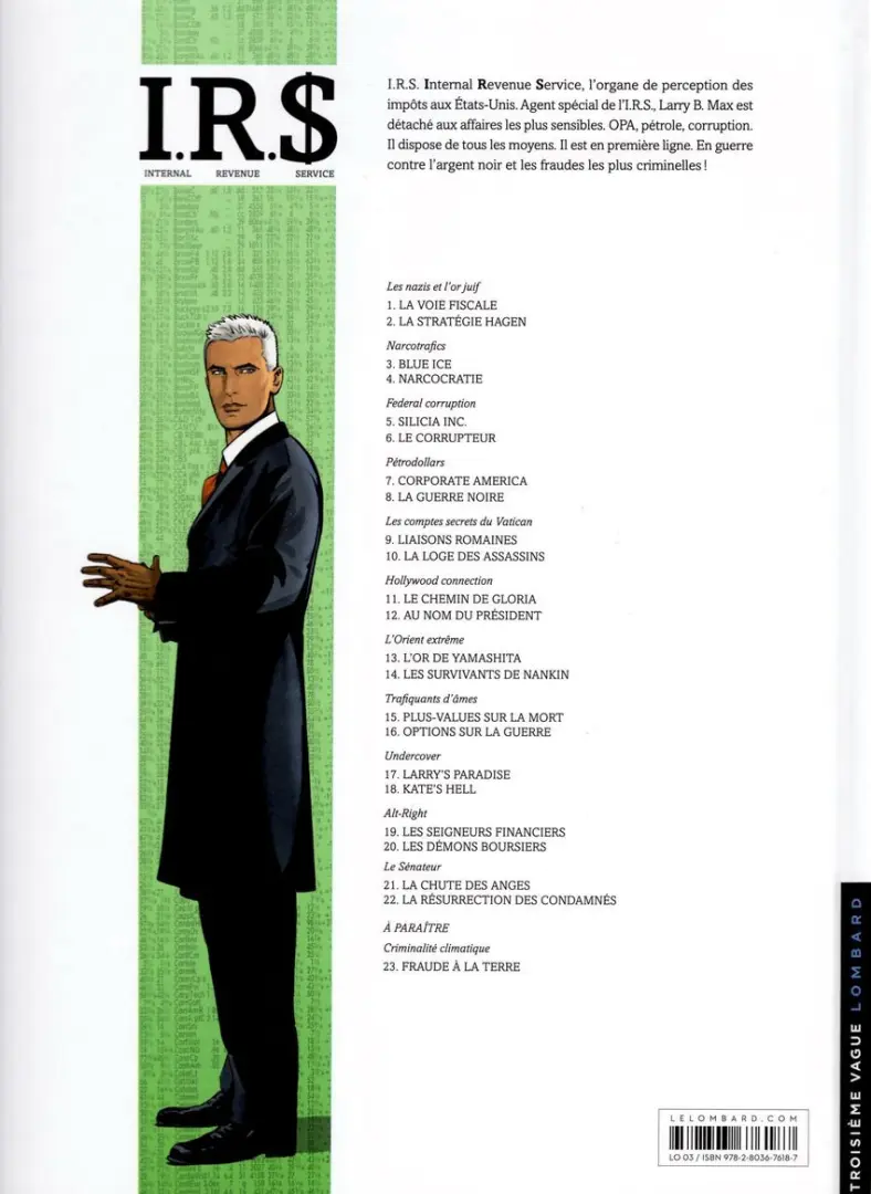 Verso de l'album I.R.$. Tome 22 La résurrection des condamnés