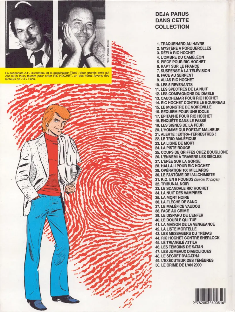 Verso de l'album Ric Hochet Tome 10 Les 5 revenants
