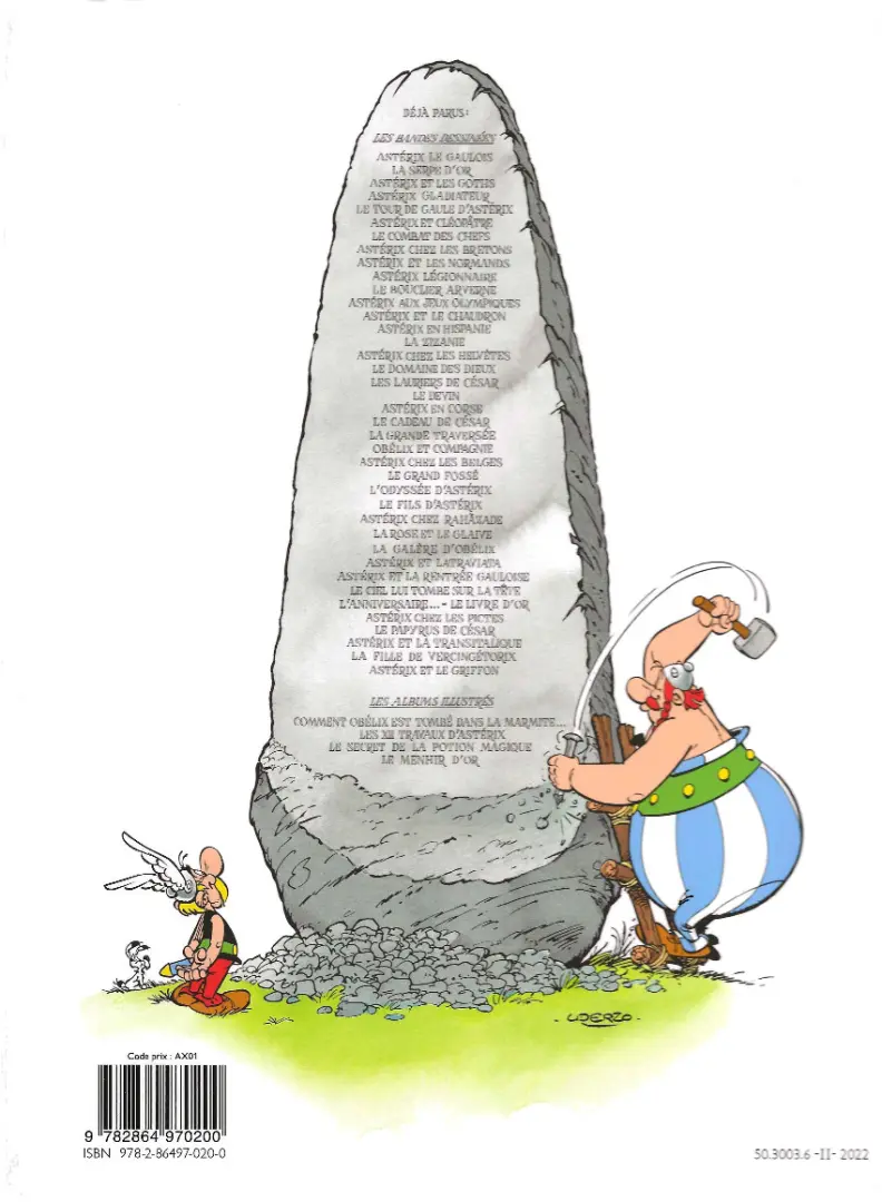 Verso de l'album Astérix Tome 28 Astérix chez Rahàzade