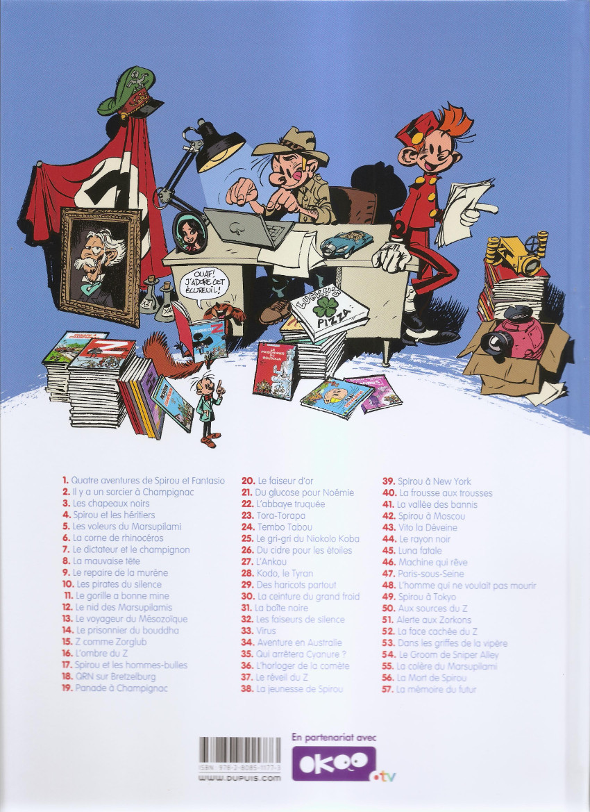 Verso de l'album Spirou et Fantasio Tome 13 Le voyageur du mésozoïque