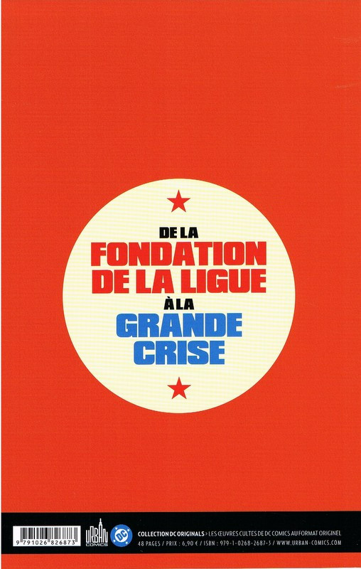 Verso de l'album New History of the DC Universe Tome 2 De la fondation de la Ligue à la grande crise
