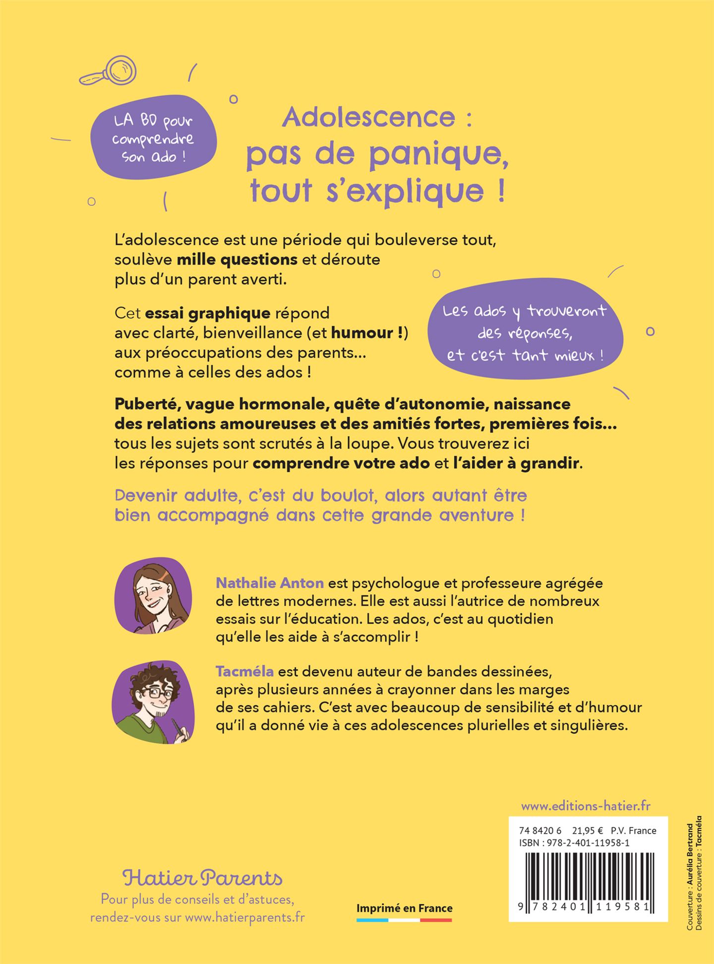 Verso de l'album Adologie Devenez les experts d'une science inexacte !