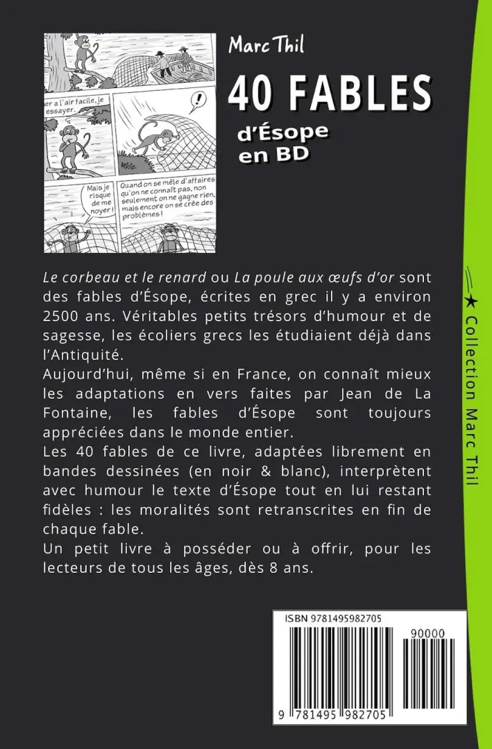 Verso de l'album 40 Fables d'Ésope en BD