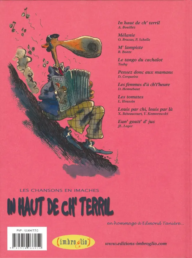 Verso de l'album In haut de ch'terril - En hommage à Edmond Tanière