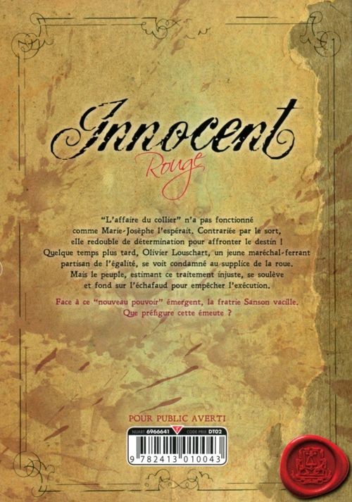 Verso de l'album Innocent Rouge 7 Frère et sœur de la Révolution