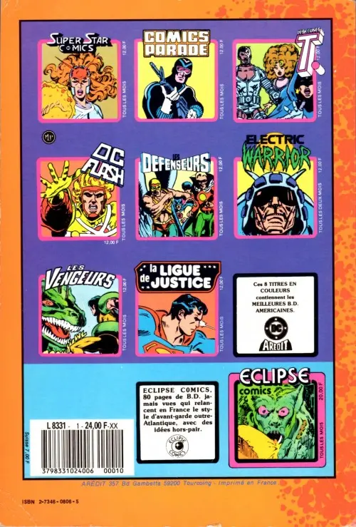 Verso de l'album Les Jeunes Titans Album N° 1