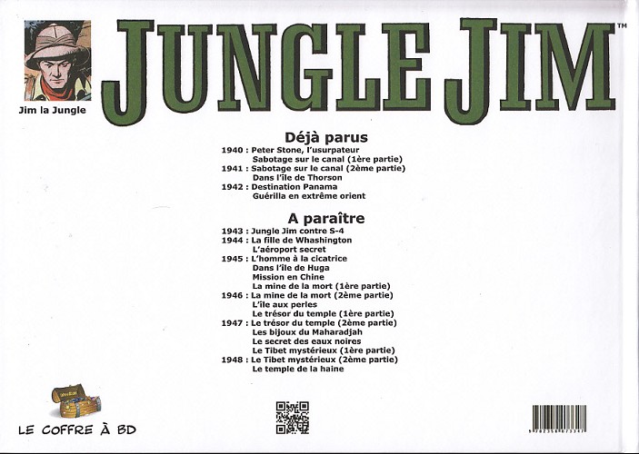 Verso de l'album Jungle Jim 1942 - Destination Panama - Guérilla en Extrême-Orient