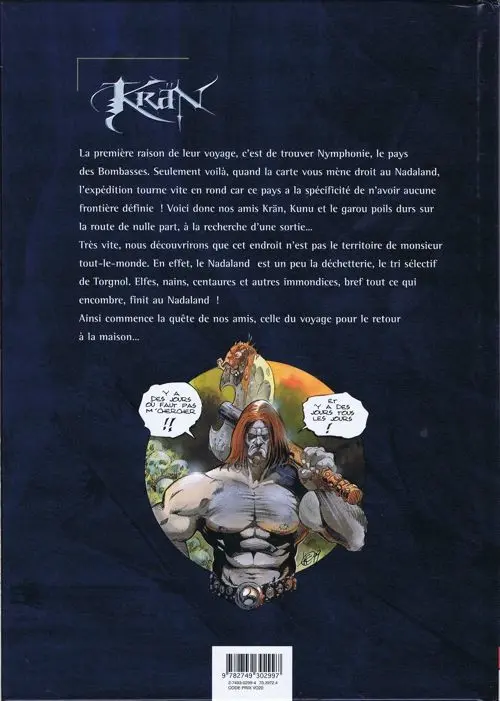 Verso de l'album Krän Tome 8 The key quête quouest ouane