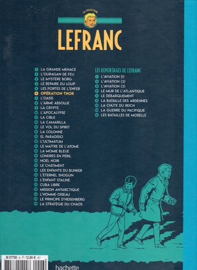 Verso de l'album Lefranc La Collection - Hachette Tome 6 Opération thor