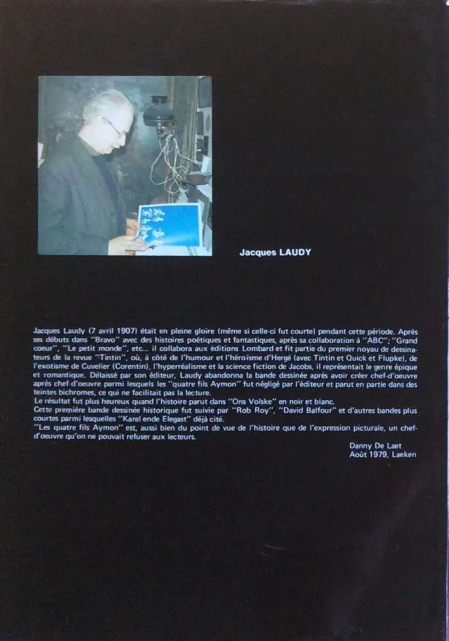 Verso de l'album La Légende des quatre fils Aymon