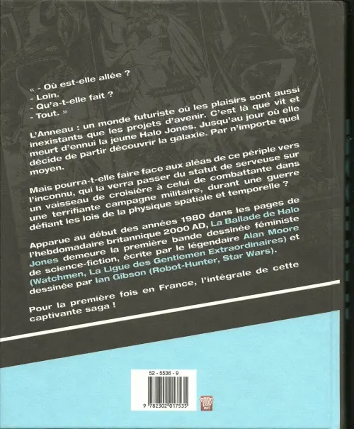 Verso de l'album Alan Moore Les trésors - La Ballade de Halo Jones